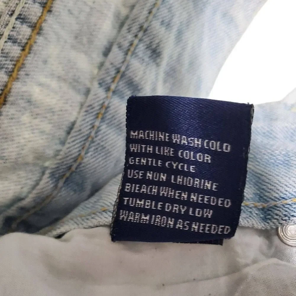 Rue21 Y2K Embelished‎ Distressed Lightwash Jean Mini Skirt Size 3/4